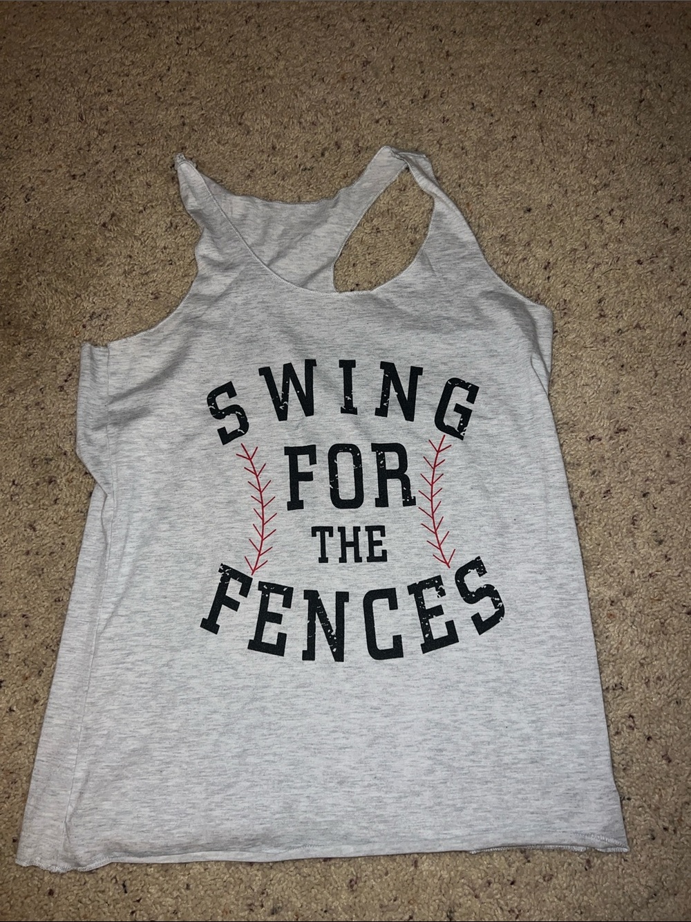 Swing for the Fences Women's Gray Tank Top